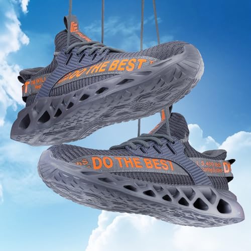 Furuian Steel Toe Shoes for Men Lightweight Indestructible Work Sneakers for Women Puncture Proof Comfortable Slip On Safety Shoes for Industrial,Coustruction Grey - Image 5