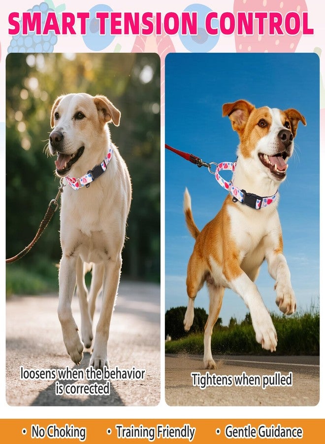 كولتيل طوق مارتينجال من كولتيل للكلاب، طوق نايلون مبطن ناعم شديد التحمل للكلاب الصغيرة والمتوسطة والكبيرة، طوق تدريب جرو عريض قابل للتعديل ومتين بدون شد، بتصميم منقوش للأولاد والبنات، وردي متوسط - Image 4