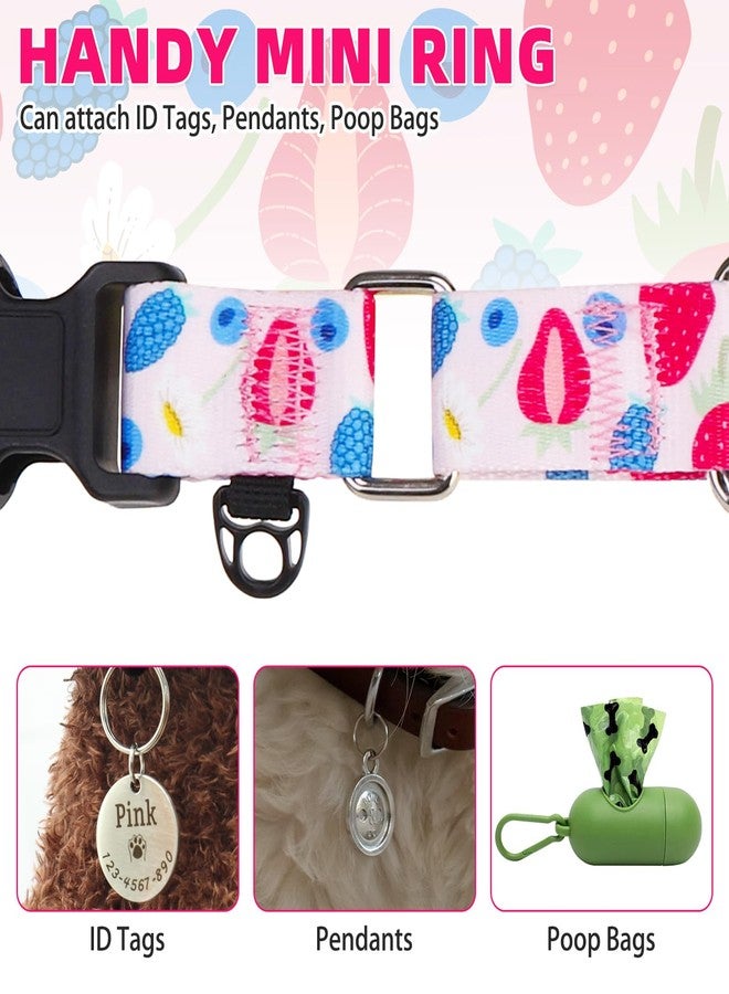 كولتيل طوق مارتينجال من كولتيل للكلاب، طوق نايلون مبطن ناعم شديد التحمل للكلاب الصغيرة والمتوسطة والكبيرة، طوق تدريب جرو عريض قابل للتعديل ومتين بدون شد، بتصميم منقوش للأولاد والبنات، وردي متوسط - Image 5