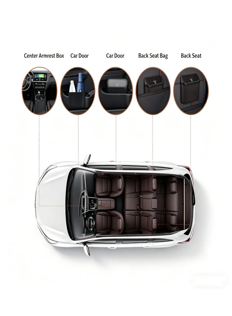 Car Trash Can with Lid, Mini Auto Dustbin Garbage Organizer , Automotive Garbage Container Bin for Vehicle, Home, Office - Image 2