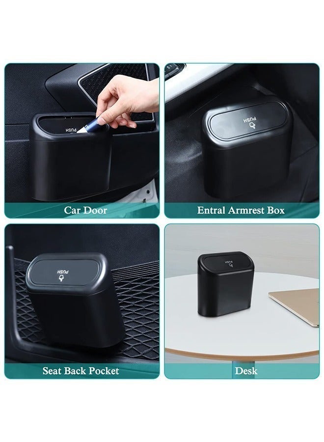 Car Trash Can with Lid, Mini Auto Dustbin Garbage Organizer , Automotive Garbage Container Bin for Vehicle, Home, Office - Image 1