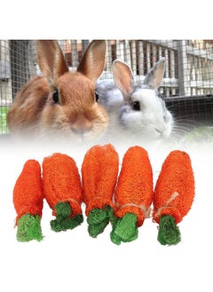 Zerodis Rabbit Loofah Carrot Toys, Dental Health Wood Grass Ball String Loofah Carrot Toys Bunny Chew Teeth Rabbit Hamster Chew Toys for Chinchillas Guinea Pigs Hamsters (L)  - Image 3