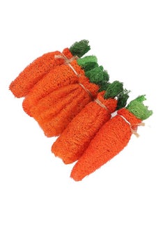 Zerodis Rabbit Loofah Carrot Toys, Dental Health Wood Grass Ball String Loofah Carrot Toys Bunny Chew Teeth Rabbit Hamster Chew Toys for Chinchillas Guinea Pigs Hamsters (L)  - Image 4