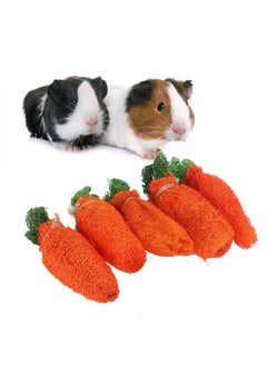 Zerodis Rabbit Loofah Carrot Toys, Dental Health Wood Grass Ball String Loofah Carrot Toys Bunny Chew Teeth Rabbit Hamster Chew Toys for Chinchillas Guinea Pigs Hamsters (L)  - Image 2