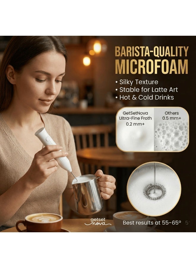 getsetnova Milk Frother for Coffee, Rechargeable Electric Handheld Frother Wand with Dual Whisk, 3 Speed Settings, Fast Recharge, Powerful Motor, Handheld Mixer Electric with Stand - Image 3