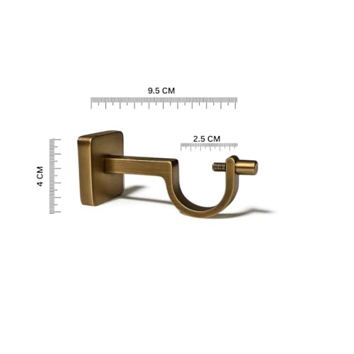 Colornest Curtain Rod Brackets for 1-Inch Curtain Pole | Premium Metal Curtain Holders, 35 Kg Load Capacity| Wall Mount Support Hardware - 2 pcs Antique Brass - Image 2
