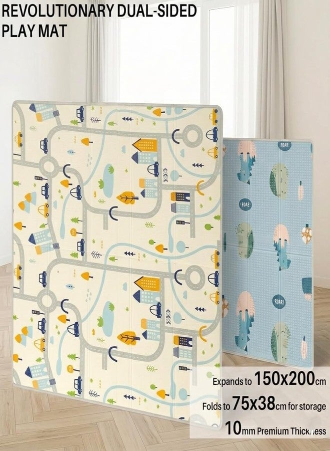 Edtepy Double Sided Waterproof Play Mat for Babies 0 to 2 Years, 8mm Thickness, Baby Mats for Floor, Newborn Learning Floor Rug, Large & Foldable Crawling Carpet, 200x150 CM (Baby MAT-2) - Image 3