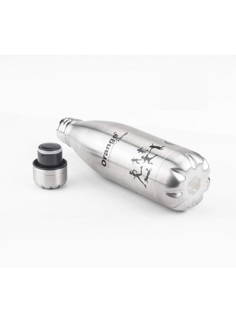 Orange ORANGE HOT and Cold Acqua Stainless Steel/THERMOSTEEL Bottle for Kids and Offices (1000 ML)  - Image 3