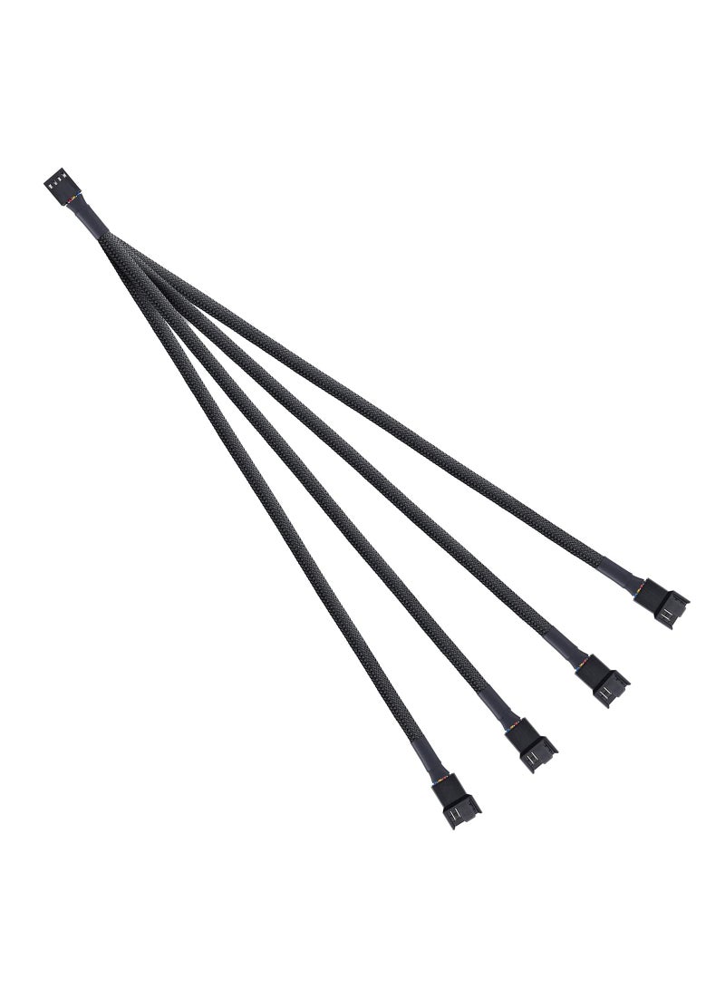 2-Piece  4Pin 1 to 4 Ways PWM Fan Splitter Cable for Desktop Computer CPU Splitter PC Extension Power - Image 3
