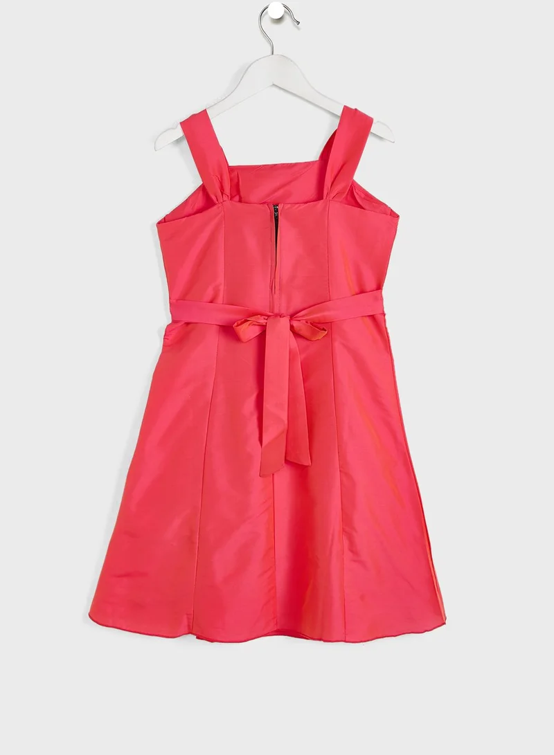 Pinata Evening Wear Dress With Flower Detailing On Waist