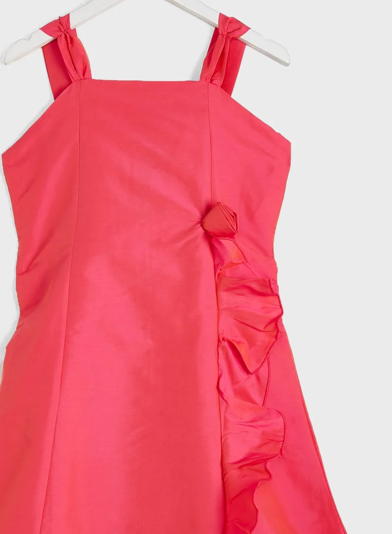 Pinata Evening Wear Dress With Flower Detailing On Waist