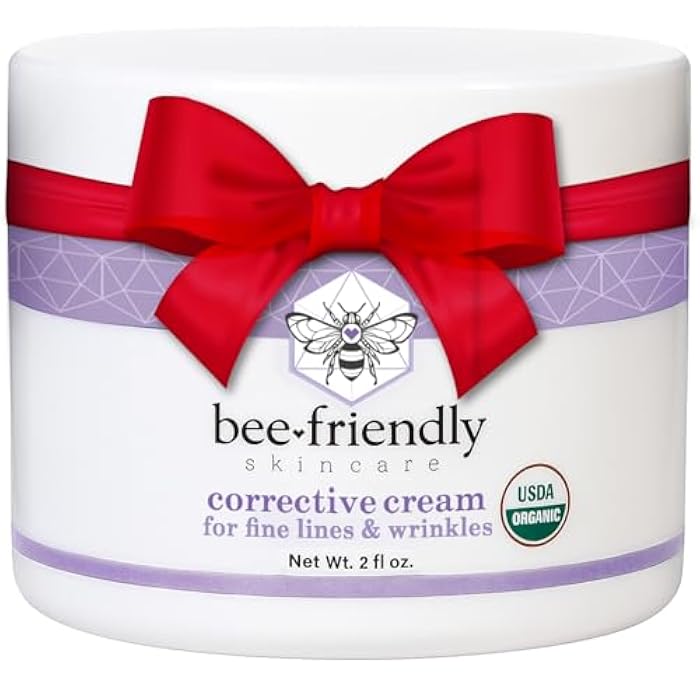 BeeFriendly Organic Corrective Cream, USDA Certified Face Moisturizer Rich Anti Aging Facial Night Cream For Sensitive Skin Aids With Fine Lines, Wrinkles, Crows Feet, Eyes, Face, Neck 2 oz - Image 1