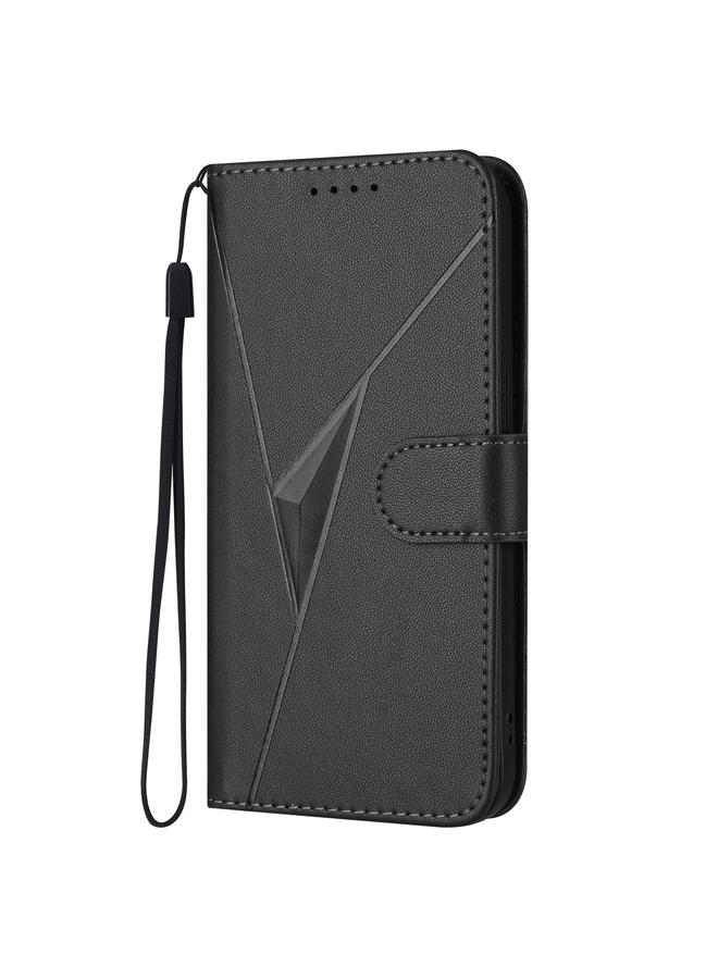 erorex Case For Realme Note 60 Triangle Pattern Buckle Clasp Leather Phone Case - Image 2