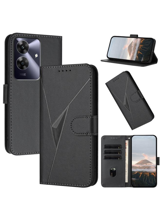 erorex Case For Realme Note 60 Triangle Pattern Buckle Clasp Leather Phone Case - Image 1