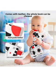 Generic Baby Vision Inspires Black And White Label Cloth Book Early Education Educational Baby Toys Enlightenment Cognition 0-6 Months 1-Color:Color Label Cloth Book  - Image 4