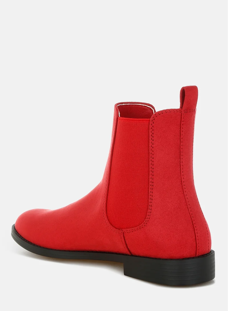London Rag red London Rag Women's Low Block Heel Chelsea Boots In Red for Women | Best Price UAE
