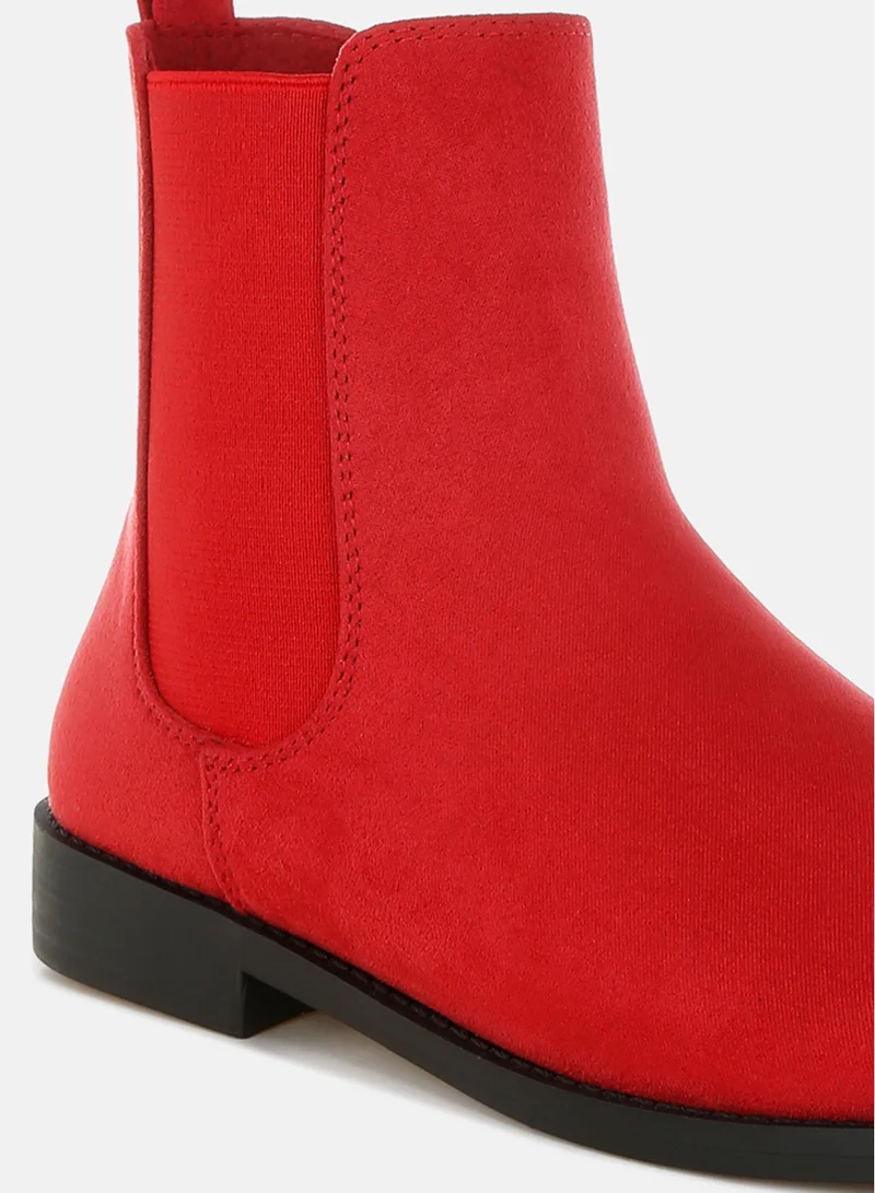 London Rag red London Rag Women's Low Block Heel Chelsea Boots In Red for Women | Best Price UAE