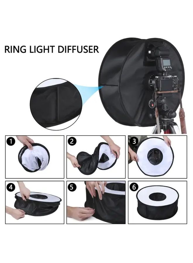 Ring Folding Softbox 18x6 Inch Foldable Diffuser With Storage Bag For Camera Flash Photography Lighting - Image 4