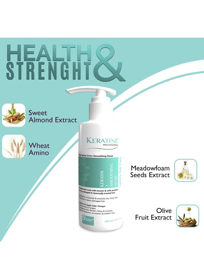 Keratine PROFESSIONAL Hair Mask(Conditioner) Infused with Keratin, Almond Oil, Jojoba Oil and Shea Butter for Curly Wavy and Straight Hair - Mask for Dry Damaged or Color Treated Hair  - Image 5