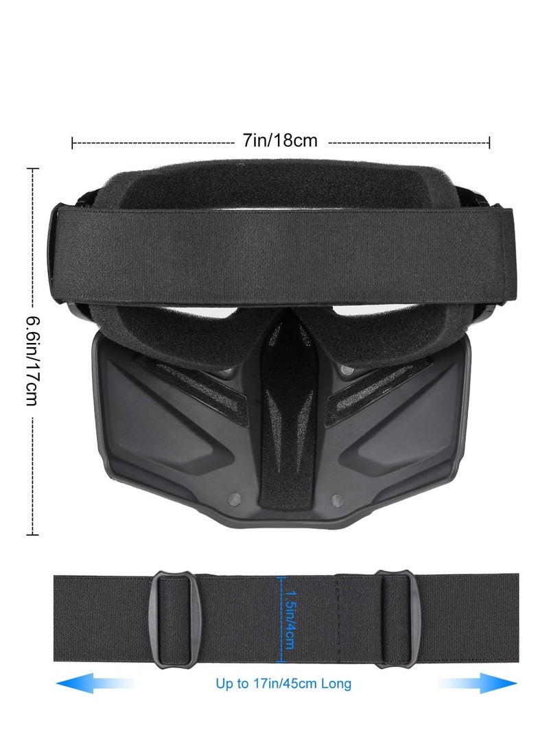 RATSAW Motorcycle Goggles Detachable Face Mask Airsoft Mask Full Face Protective Gear Compatible with Helmet for Men Women Kids Youth Detachable Clear Goggles for Motorcycle ATV Dirt Bike  - Image 5