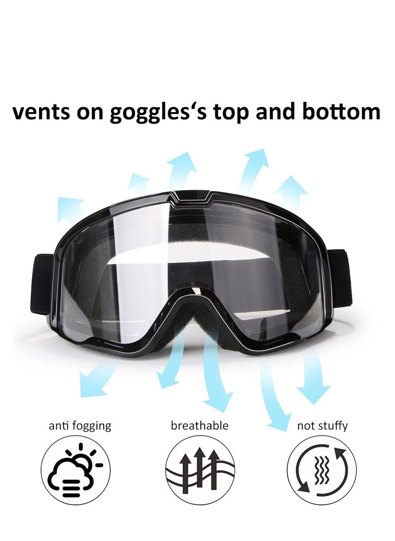 RATSAW Motorcycle Goggles Detachable Face Mask Airsoft Mask Full Face Protective Gear Compatible with Helmet for Men Women Kids Youth Detachable Clear Goggles for Motorcycle ATV Dirt Bike  - Image 3