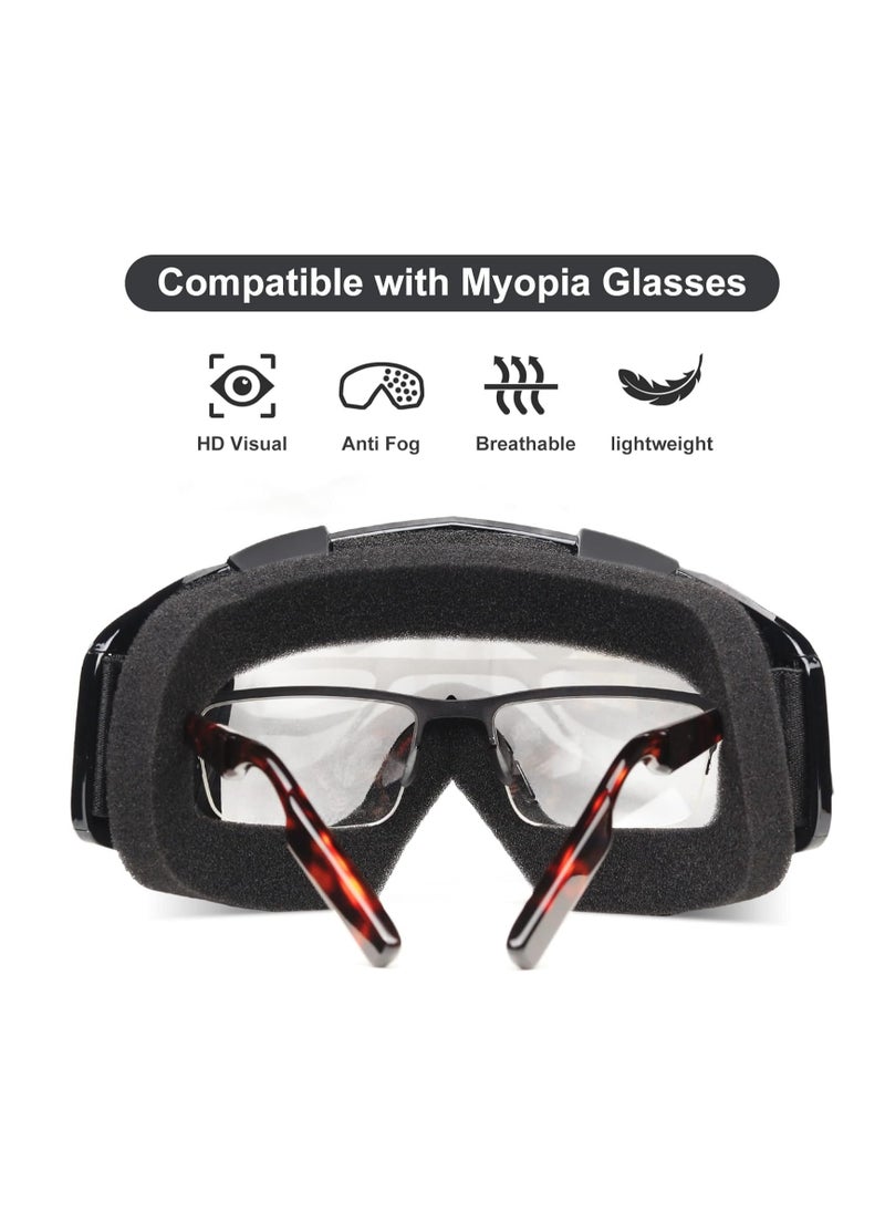 RATSAW Motorcycle Goggles Detachable Face Mask Airsoft Mask Full Face Protective Gear Compatible with Helmet for Men Women Kids Youth Detachable Clear Goggles for Motorcycle ATV Dirt Bike  - Image 4