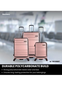 Discovery Discovery Patrol Hardside  20" Carry-On Small Cabin Business Travel Suitcase/ Front Open Laptop Compartment, 100% PC Lightweight Hard Shell Luggage, 4 Double Wheel, TSA Lock Trolley Bag Pink.  - Image 2