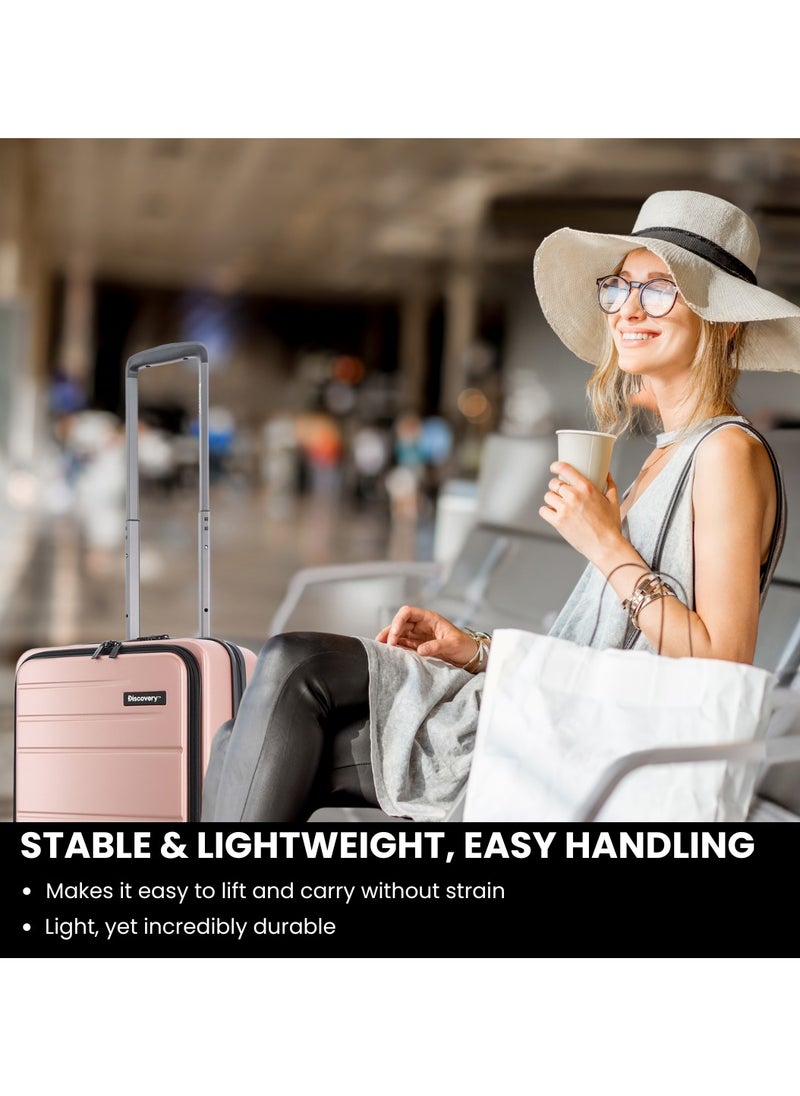 Discovery Patrol Hardside  20" Carry-On Small Cabin Business Travel Suitcase/ Front Open Laptop Compartment, 100% PC Lightweight Hard Shell Luggage, 4 Double Wheel, TSA Lock Trolley Bag Pink. - pzsku/Z2D1AC9D935C1AE872DA0Z/45/_/1727697274/27315480-b6f5-4ba8-9f2f-e3cd8c45b2fe