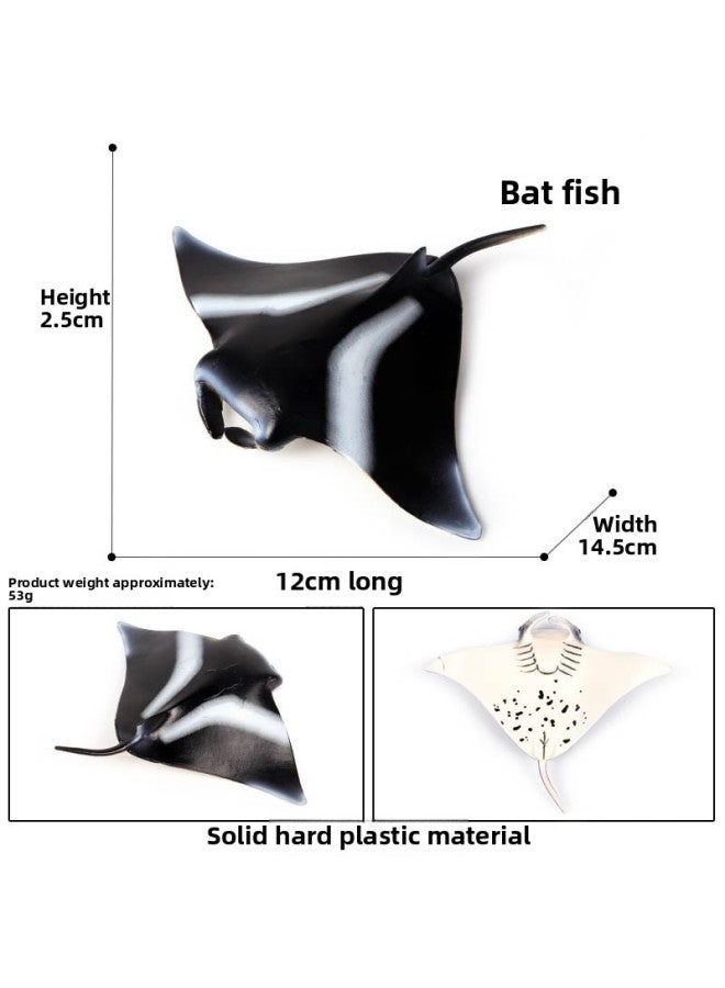 Marine Animal Model Children's Science And Education Toys Devil Fish Fish Fish Simulation Solid Sea Animal Plastic Ornaments-Color:Ox-168 Manta Ray Fish [0.053KG]] - Image 1