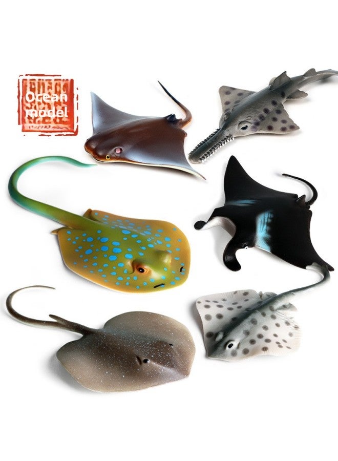 Marine Animal Model Children's Science And Education Toys Devil Fish Fish Fish Simulation Solid Sea Animal Plastic Ornaments-Color:Ox-168 Manta Ray Fish [0.053KG]] - Image 2