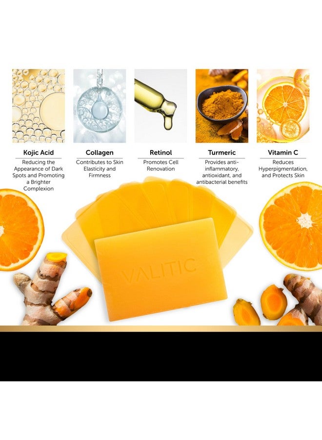 VALITIC Kojic Acid and Turmeric Dark Spot Corrector Soap - Skin Care Cleansing Duo - 2 Soap Bars and 200 Melting Paper Sheets - Infused with Vitamin C, Retinol and Collagen - Image 4