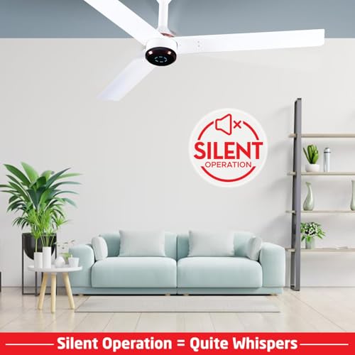 LUKER JVLuker USA Crown Plus 1200mm BLDC Ceiling Fans with Remote, BEE 5 star Rated Energy Saving Ceiling Fan for Living Room, High Air Delivery with LED Indicators, White-White-Copper - Image 3