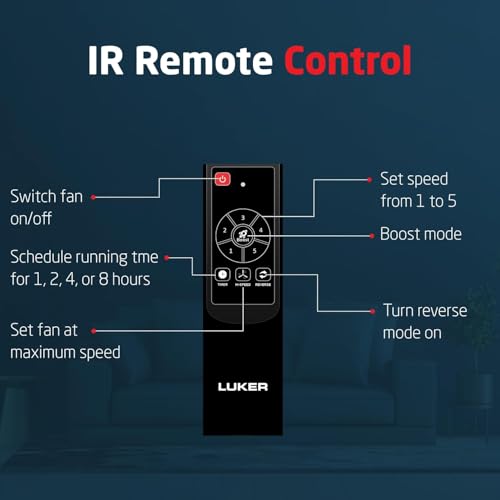 LUKER JVLuker USA Crown Plus 1200mm BLDC Ceiling Fans with Remote, BEE 5 star Rated Energy Saving Ceiling Fan for Living Room, High Air Delivery with LED Indicators, White-White-Copper - Image 4