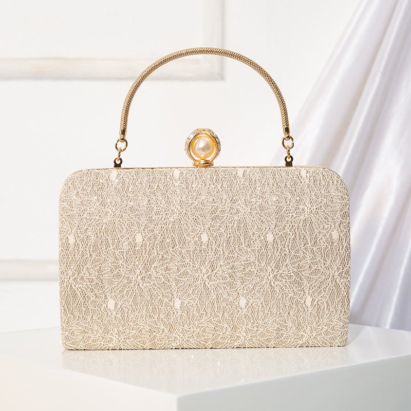 Cheongsam Women'S Bag Wedding Bridal Bag Dress Handbag Chain Bag Lace Decoration Retro Light Luxury - Image 2