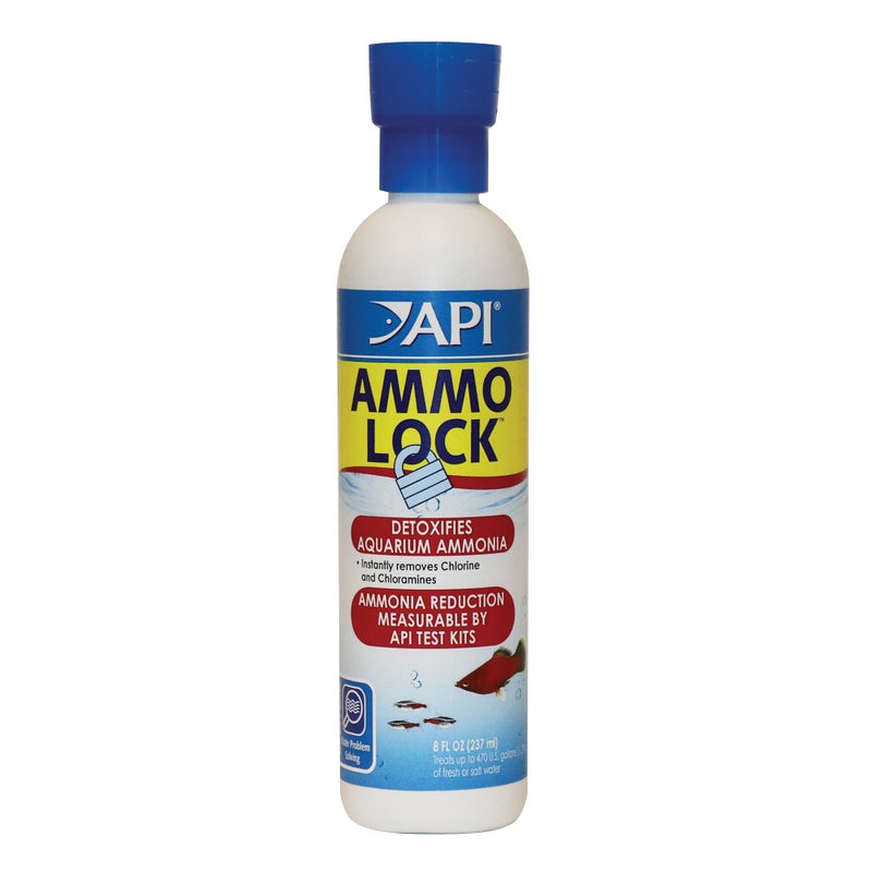 API AMMO-LOCK Freshwater and Saltwater Aquarium Ammonia Detoxifier 8-Ounce Bottle (45D) - Image 1