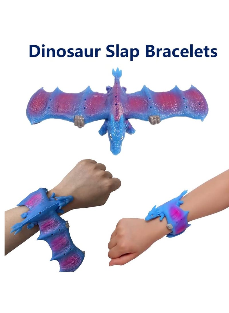 كاست ويف 3 Pack Slap Bracelets for Kids, Dinosaur Slap Bracelets Decompression Toys Kids Birthday Party Favors Animal Bracelets Classroom Prize for Students - Image 3