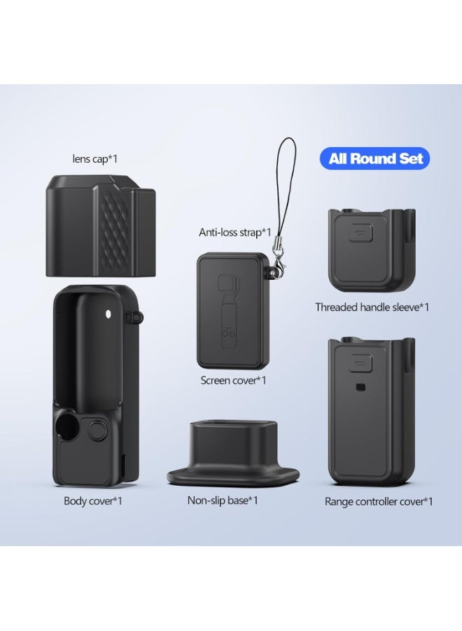 اكسيسن حافظة سيليكون لجهاز DJI Osmos Pocket 4، مجموعة من 6 قطع من الملحقات الواقية لجهاز DJI Pocket 4 مزودة بحبل أمان لمنع الضياع - Image 2