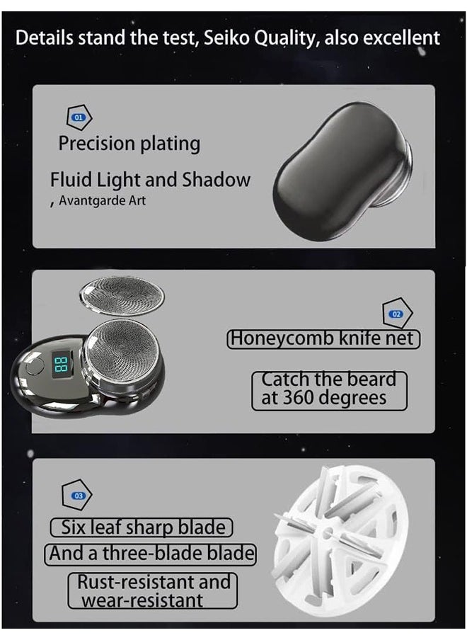 Arabest - Mini Electric Shaver, Portable Shavers for Men, Rechargeable Electric Razor for Men, Pocket Size, Wet and Dry, Easy One-Button Use, Suitable for Home, Travel, Car, and Gifts (Black) - Image 1