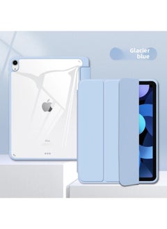 Suitable For 2022 Ipad10.2 Protective Case With Pen Slot Pro11 Acrylic Tablet Shell Mini6 Protective Case-Color:Glacier Blue [acrylic Hard Bottom + Soft Edge]]-Applicable Model:ipad [9.7-inch] Tri-fold Left Pen Slot
