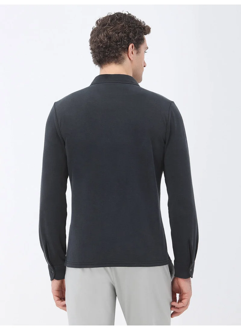 Kip Navy Blue Regular Fit Casual Shirt