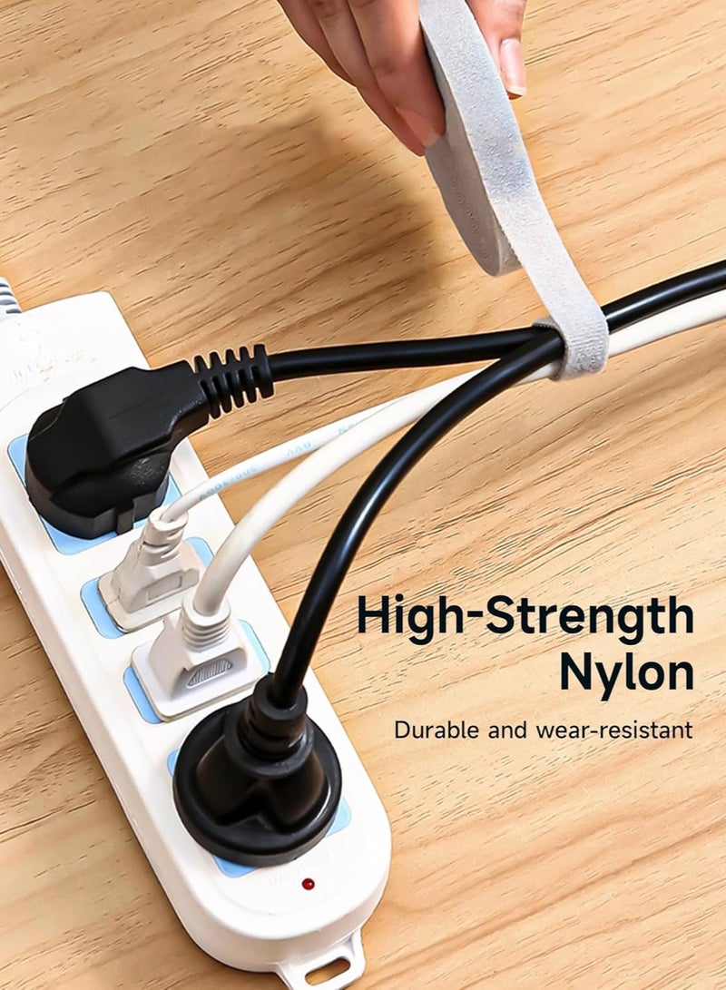 بابونا 1 لفة من 5 أمتار ، منظم كابل ربط الكابلات قابل لإعادة الاستخدام حزام ثابت لليد المسيل للدموع حزام لتنظيم كابلات الشحن ، كابلات سماعة الرأس ، كابلات الكمبيوتر ، المنزل ، المكتب (رمادي) - Image 4