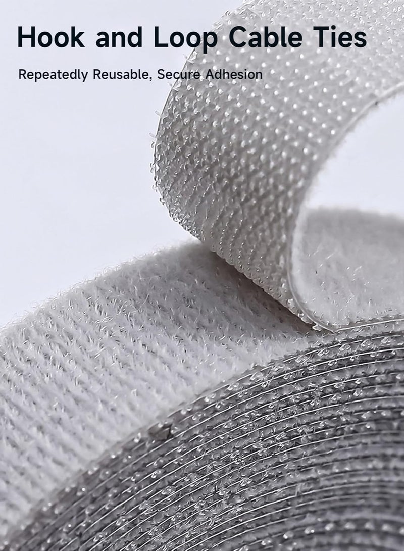 بابونا 1 لفة من 5 أمتار ، منظم كابل ربط الكابلات قابل لإعادة الاستخدام حزام ثابت لليد المسيل للدموع حزام لتنظيم كابلات الشحن ، كابلات سماعة الرأس ، كابلات الكمبيوتر ، المنزل ، المكتب (رمادي) - Image 3