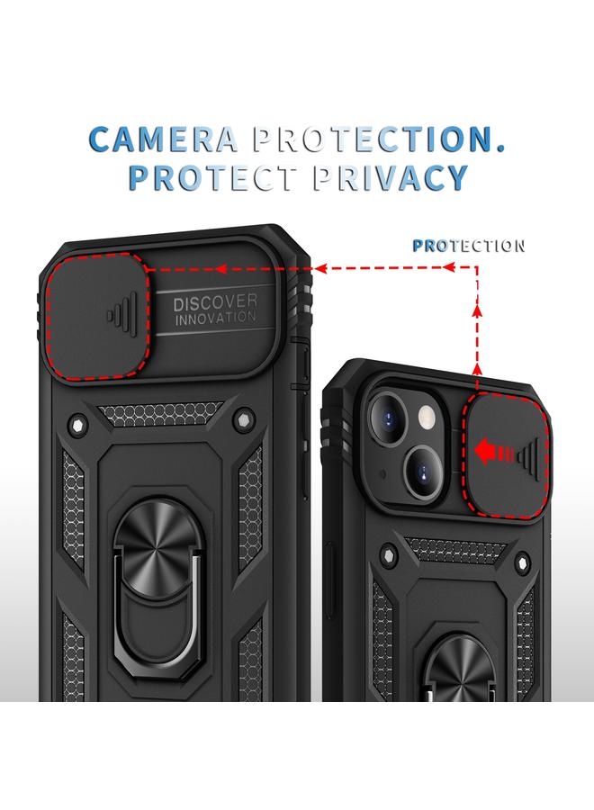 Zaboon Case For iPhone 13 mini Sliding Camera Cover Design TPU + PC Protective Case with 360 Degree Rotating Holder & Card Slot - Image 5