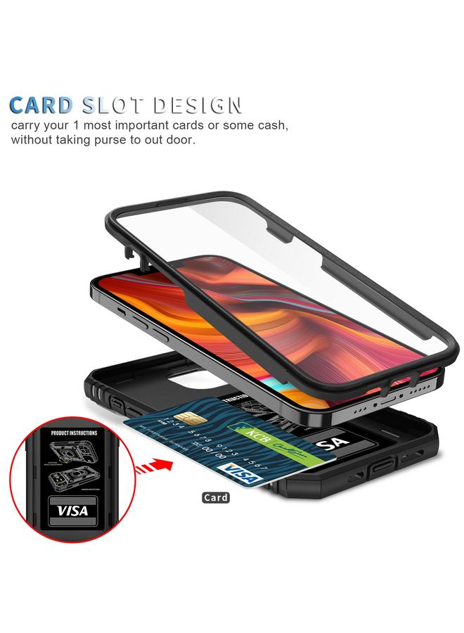 Zaboon Case For iPhone 13 mini Sliding Camera Cover Design TPU + PC Protective Case with 360 Degree Rotating Holder & Card Slot - Image 3