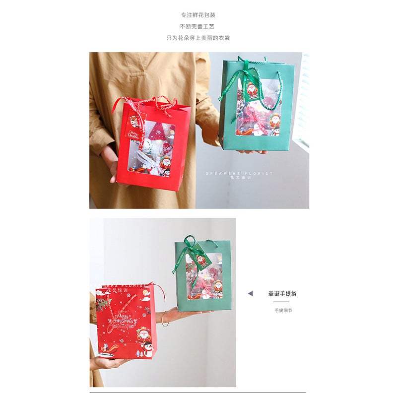 Flower Clothes Christmas Window Handbag Holiday Gift Packaging Christmas Eve Apple Creative Flower Candy Packaging Bag - Image 5
