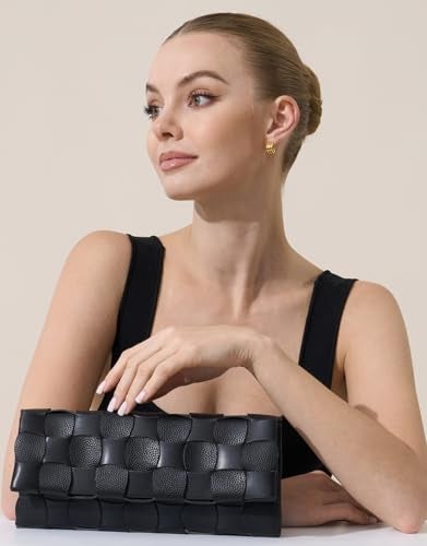 CHUNLI Trendy Woven Evening Clutch Purses for Women, PU Leather Crossbody Shoulder Purse Handbag for Women Evening, Formal Events, Wedding, Party, and Special Occasions - Image 3