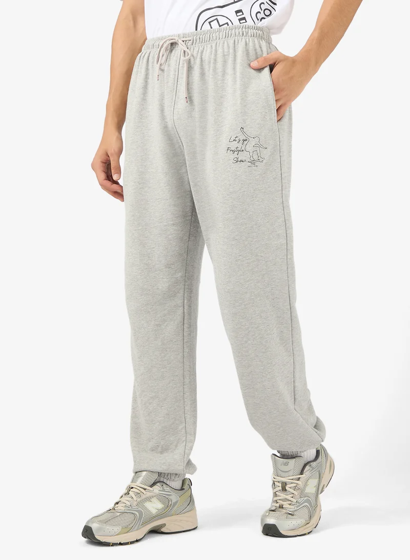 Seventy Five Basics Graphic Print Elastic Hem Joggers