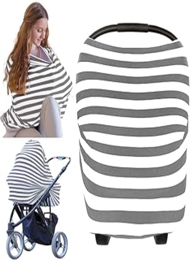 Baby Car Seat Cover Canopy Nursing Cover Multi-Use Stretchy Infinity Scarf Breastfeeding Shopping Cart Cover High Chair Cover