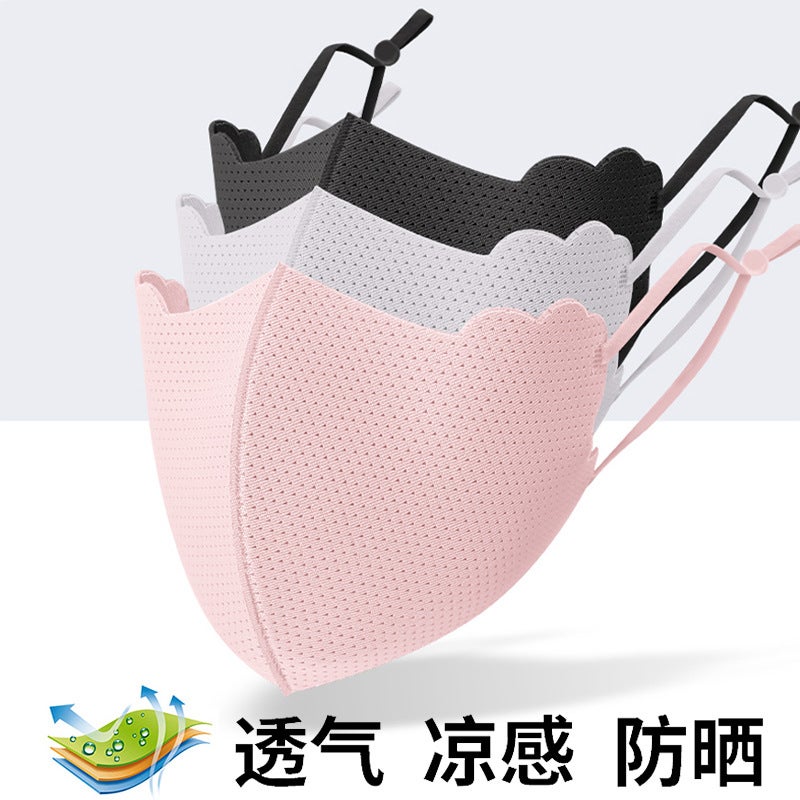 Mesh Breathable Children'S Ice Silk Mask Adjustable Washable Sunscreen Eye Protection Angle Mask New - Image 3