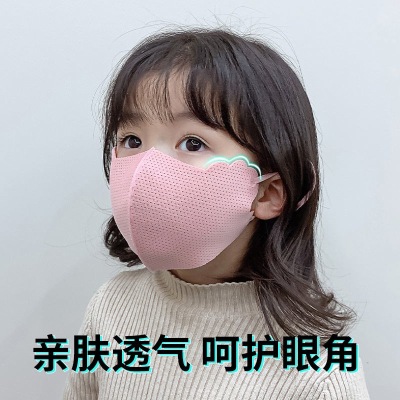 Mesh Breathable Children'S Ice Silk Mask Adjustable Washable Sunscreen Eye Protection Angle Mask New - Image 2